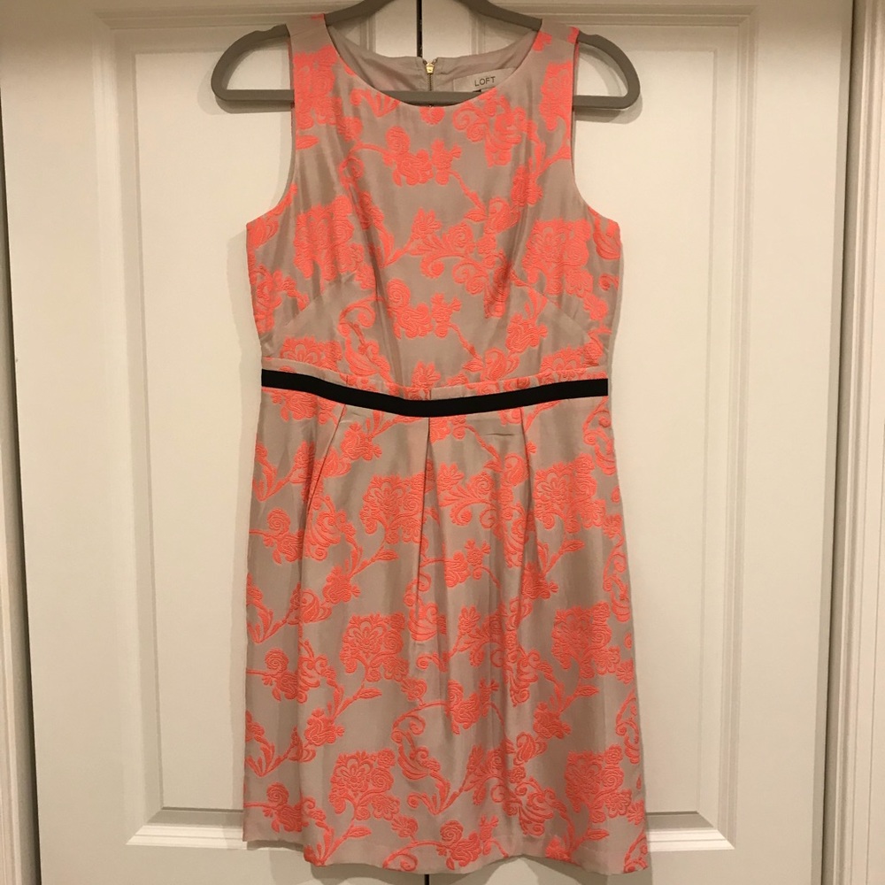 Champagne & Pink Floral Textured Dress